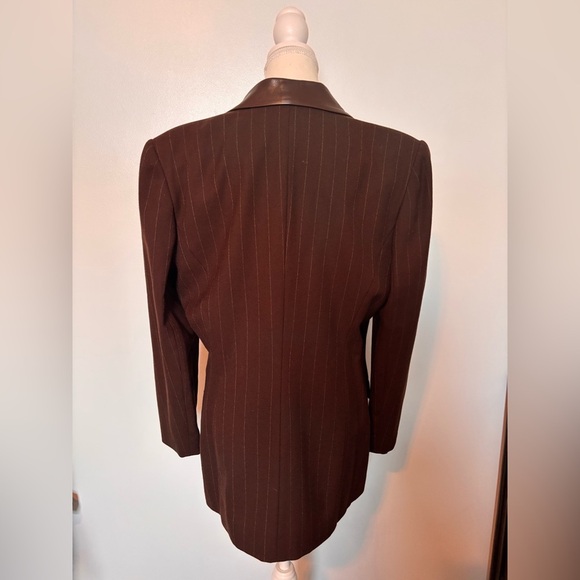 Vintage Alberto Makali Brown Pinstripe Women's Blazer - Picture 2 of 11